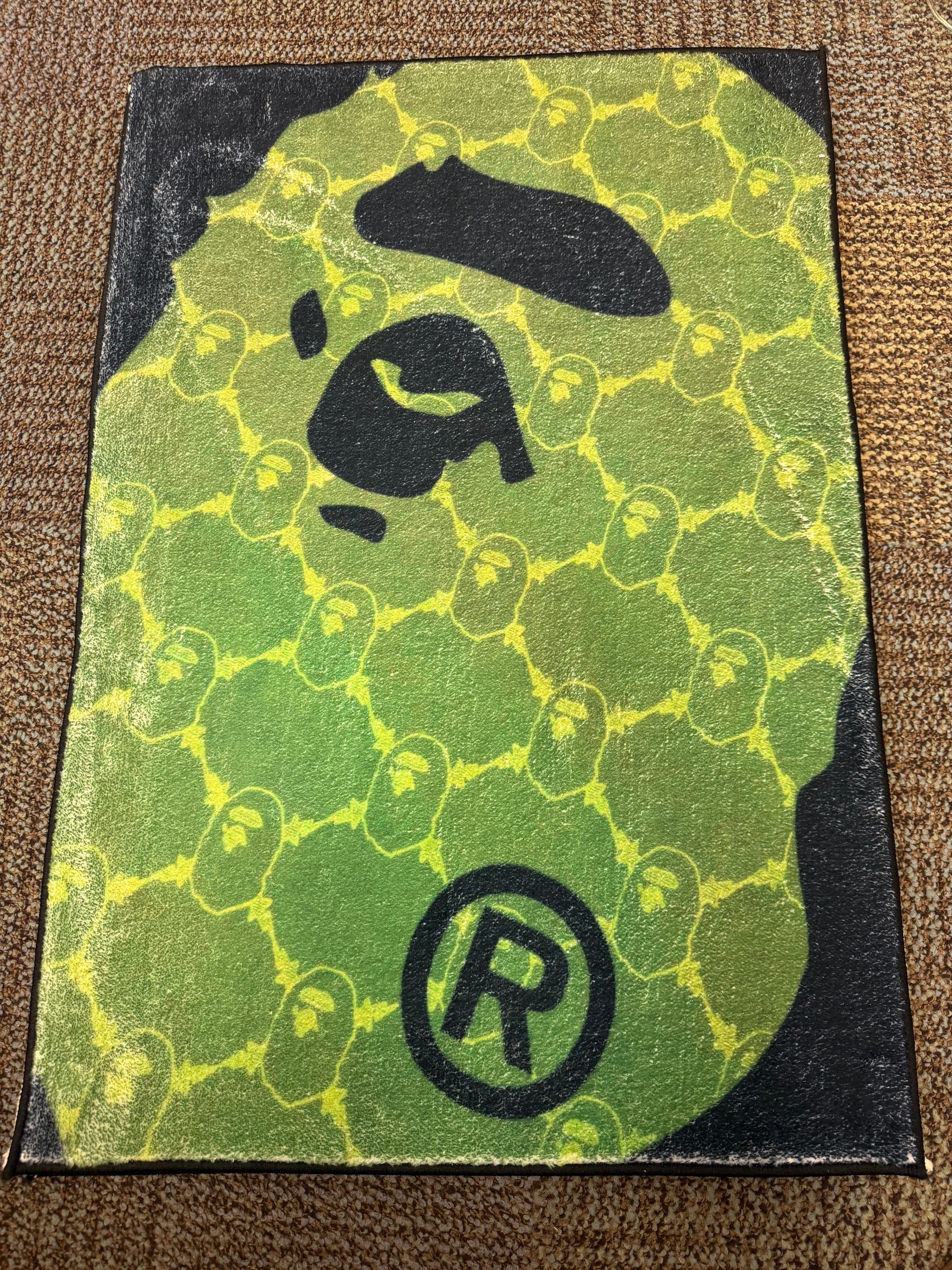 A BATHING APE GREEN/BLK RUG