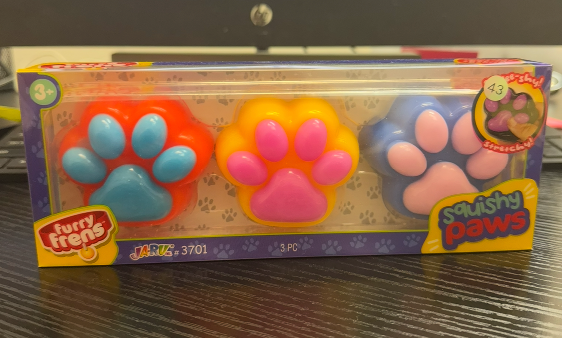 FURRY FRENS PAWS ORANGE/YELLOW/BLUE