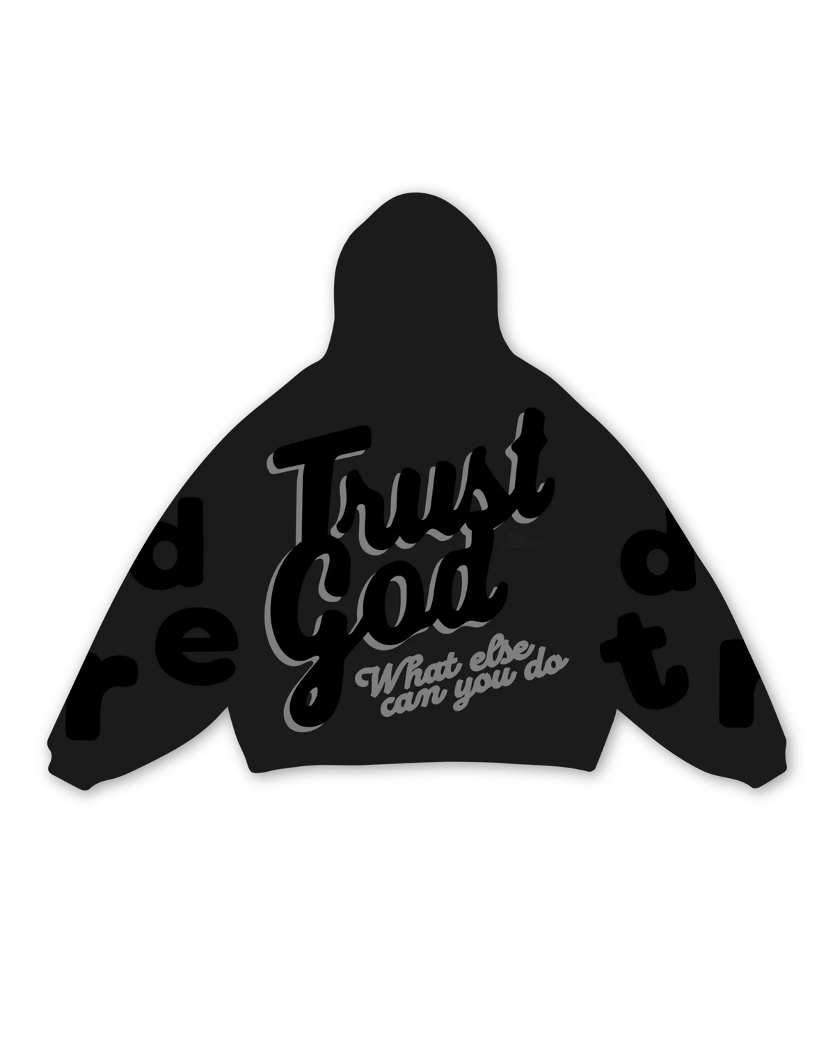 TRUST GOD SCATTERED HOODIE BLK