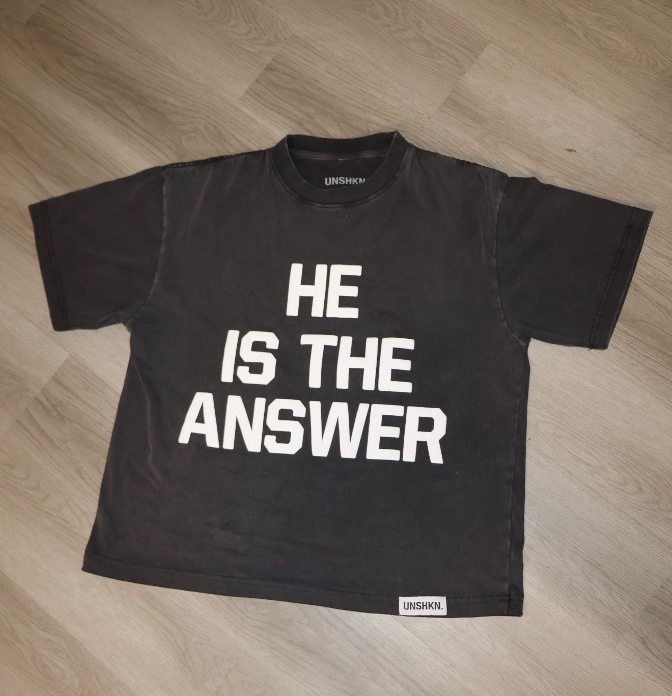 HE IS THE ANSWER TEE BLK