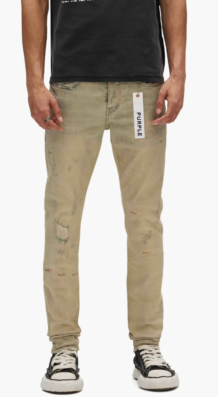 PURPLE SUPERLIGHT OIL REPAIR SLIM PANTS