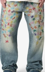 Ultra Baggy Multi Asterisk Denim- Blue/Multi