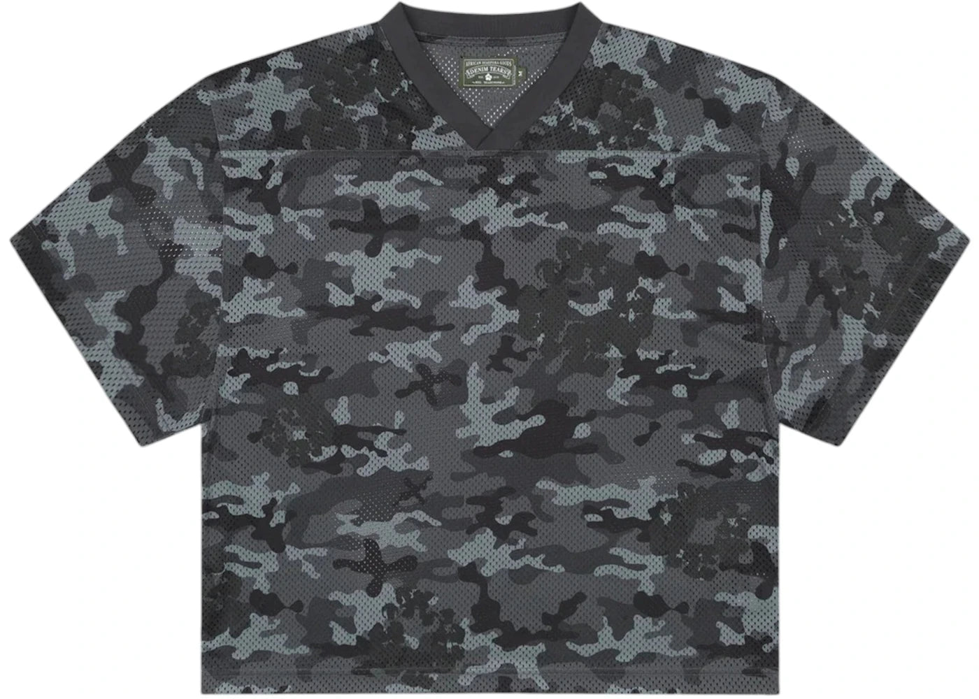 Denim Tears Camo Cotton Wreath Mesh Football Top Black
