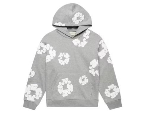 Cotton Wreath Hoodie- Grey
