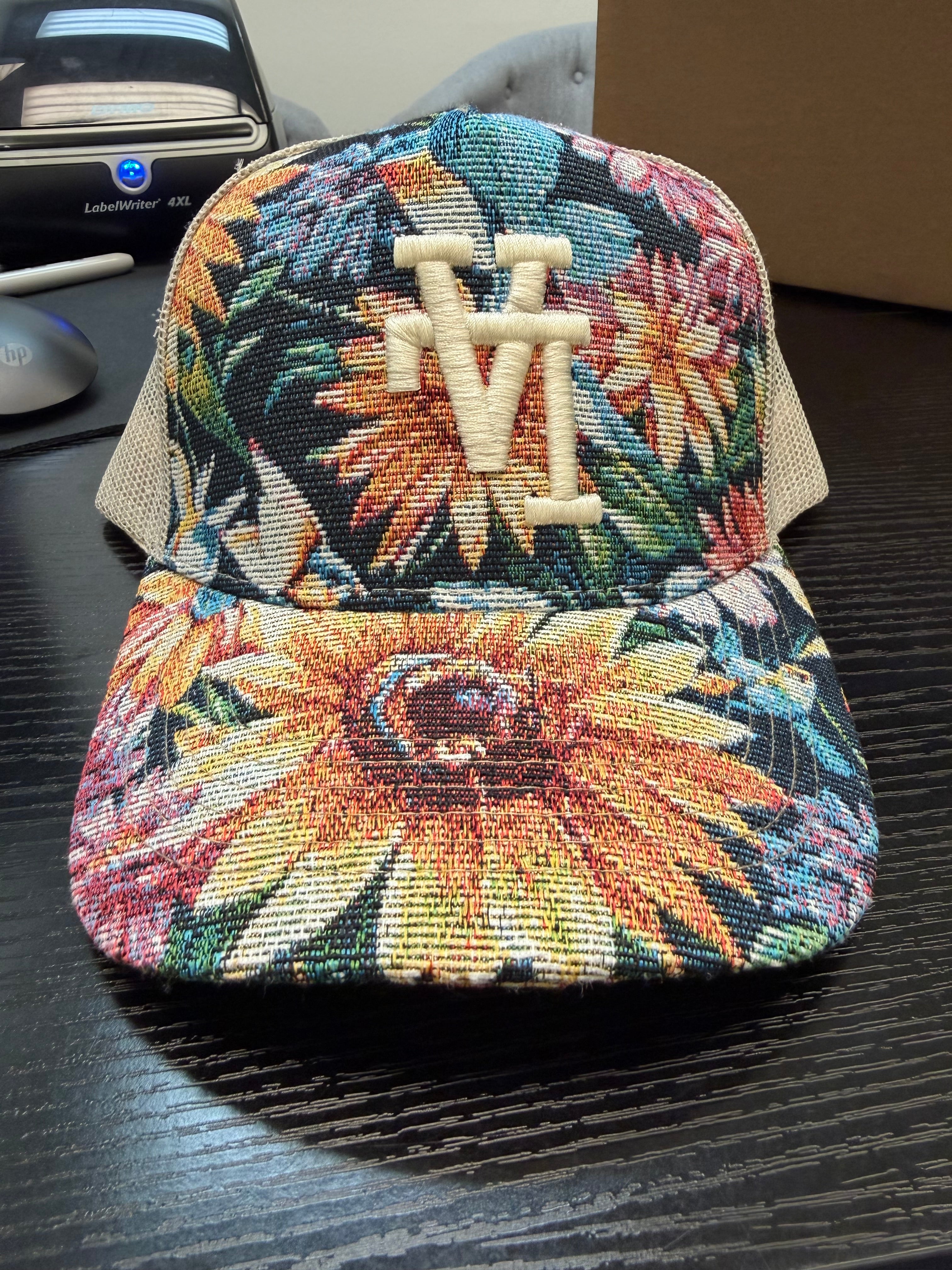 LA FLOWERS BONE TRUCKER HAT