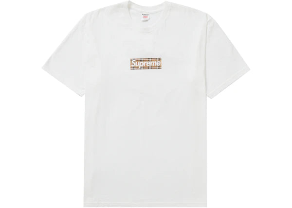 Supreme Burberry Box Logo Tee White