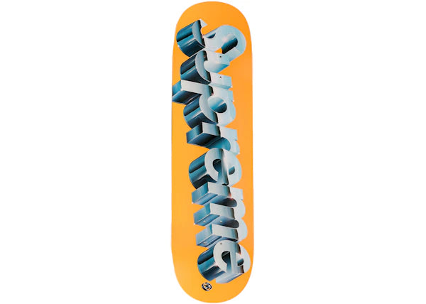 Supreme Chrome Logo Skateboard Deck Orange