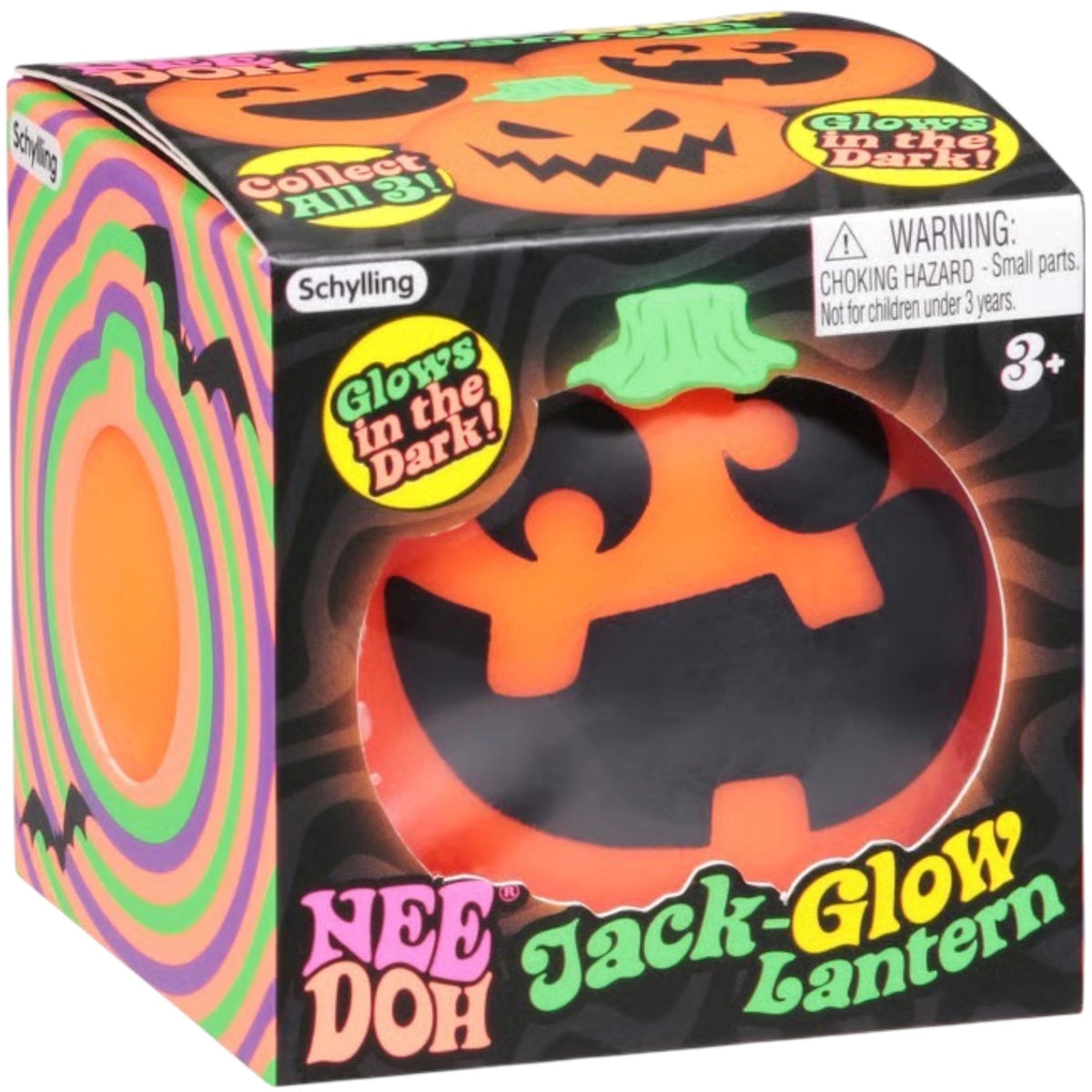 NeeDoh Jack Glow Lantern Squishy Fidget Toy Happy Face with Teeth